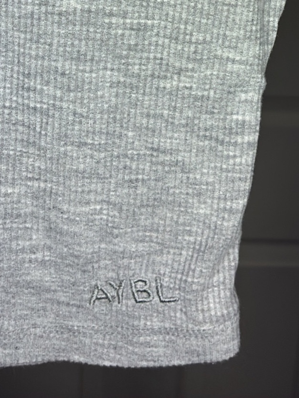 AYBL Gray Ribbed Long-Sleeve Crop Top - Picture 4 of 4